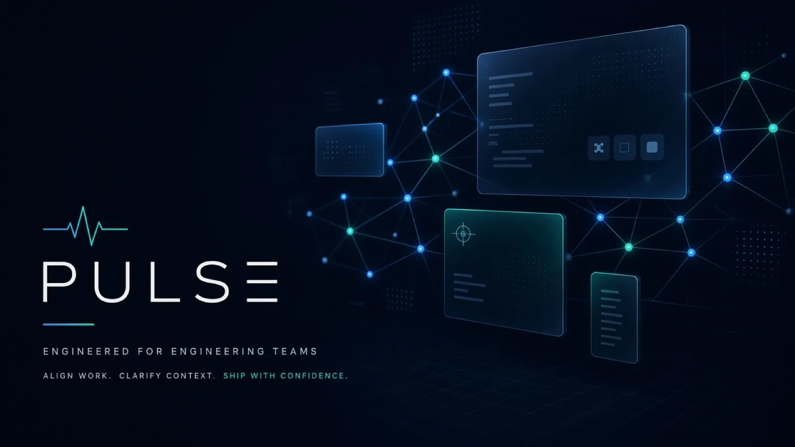 Professional marketing poster for Pulse Team CRM (dummy visual — real screenshots pending)
